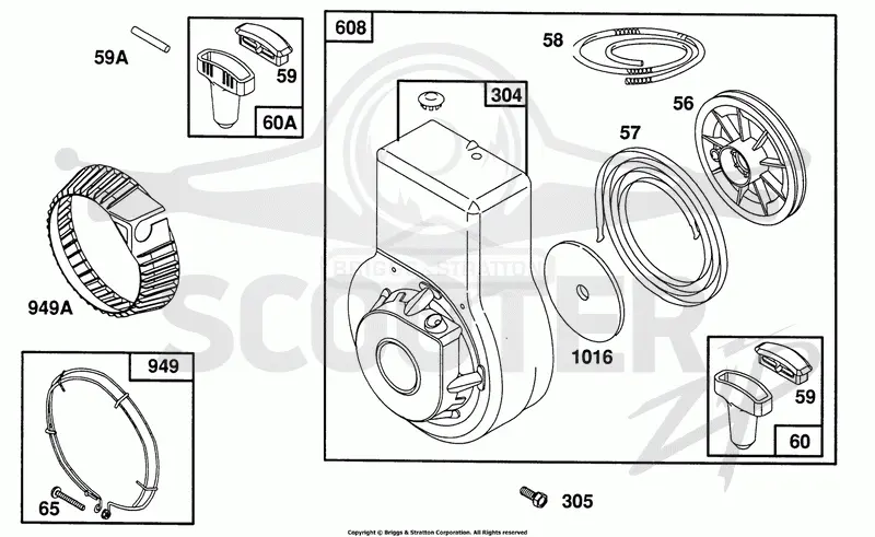 Blower Housing & Rewind Assy