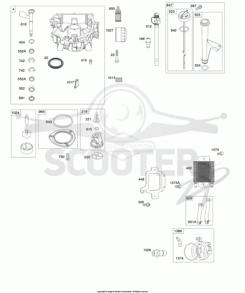 Engine Sump, Oil Cooler, Dipstick/Tube Assembly