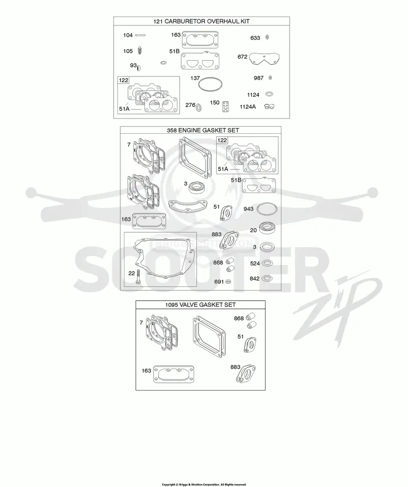 Engine/Valve Gasket Set, Carburetor Overhaul Kit
