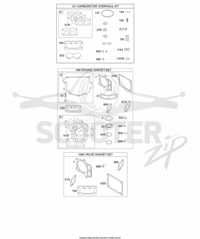 Engine/Valve Gasket Set, Carburetor Overhaul Kit