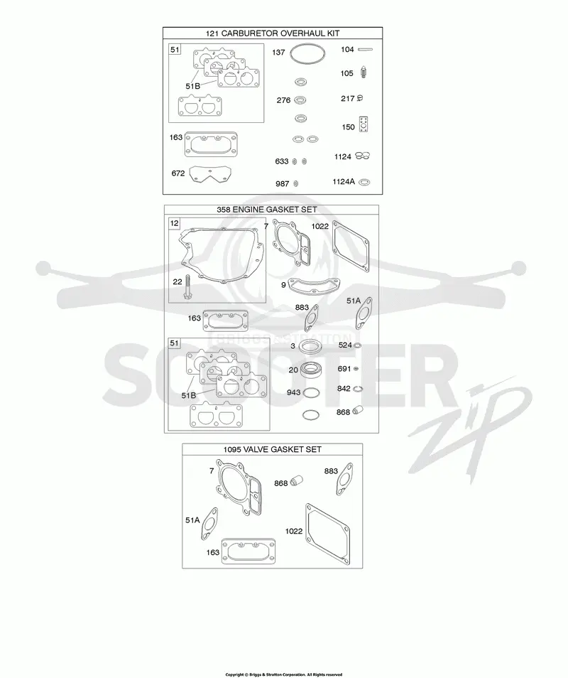 Engine/Valve Gasket Set, Carburetor Overhaul Kit