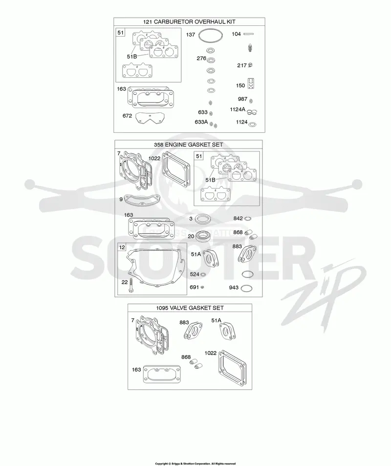 Engine/Valve Gasket Set, Carburetor Overhaul Kit