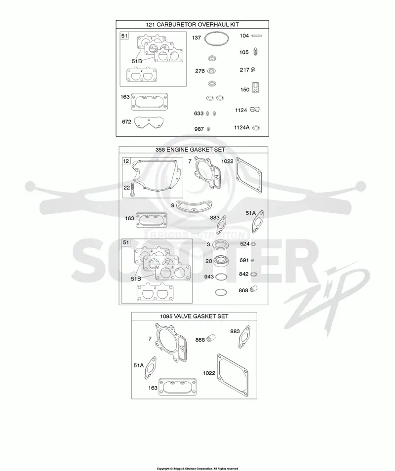Engine/Valve Gasket Set, Carburetor Overhaul Kit