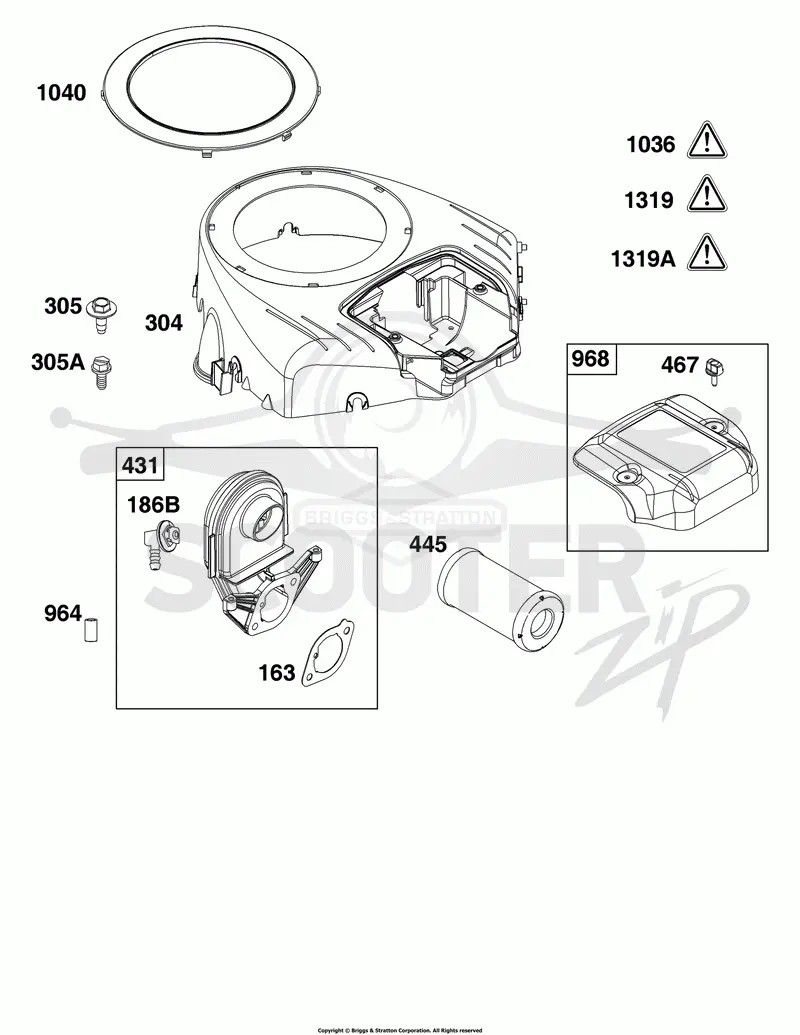 Blower Housing and Air Cleaner Group