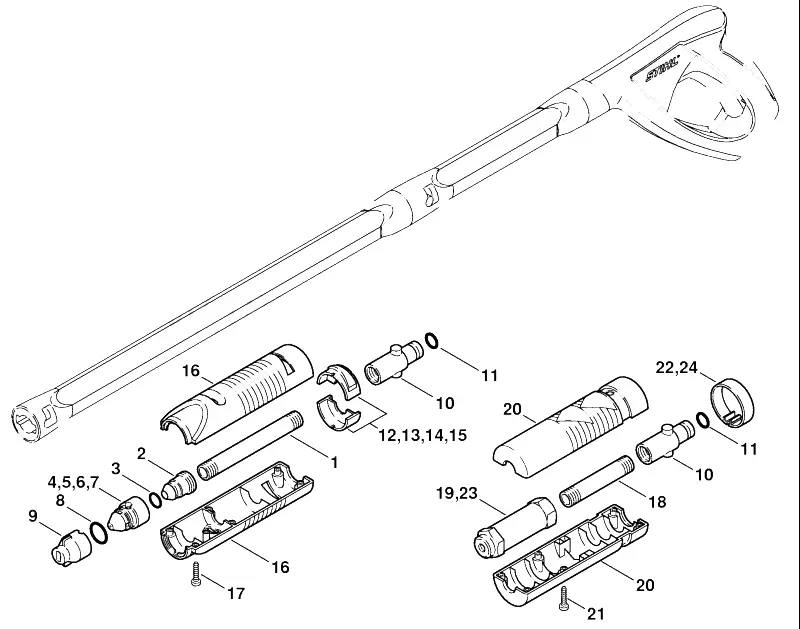 3. Опрыскивающая головка, вращающееся сопло RE 142, RE 162