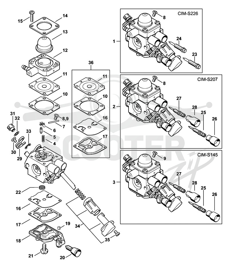 Карбюратор C1M-S226, C1M-S207, C1M-S145