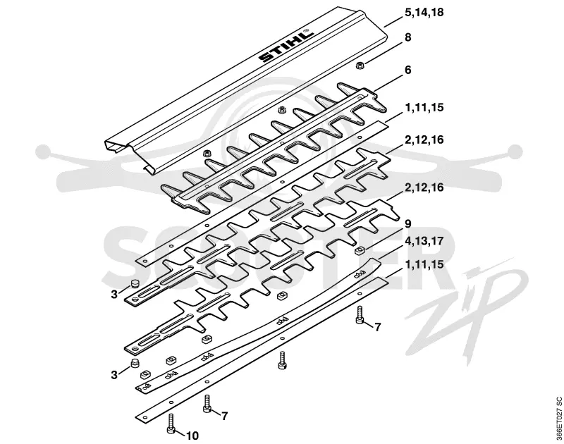 09. Режущее устройство HS 75, 80 ⇥ 1 45 512 843 (42.1999)