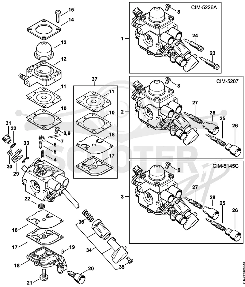 10. Карбюратор C1M-S226, C1M-S207, C1M-S145