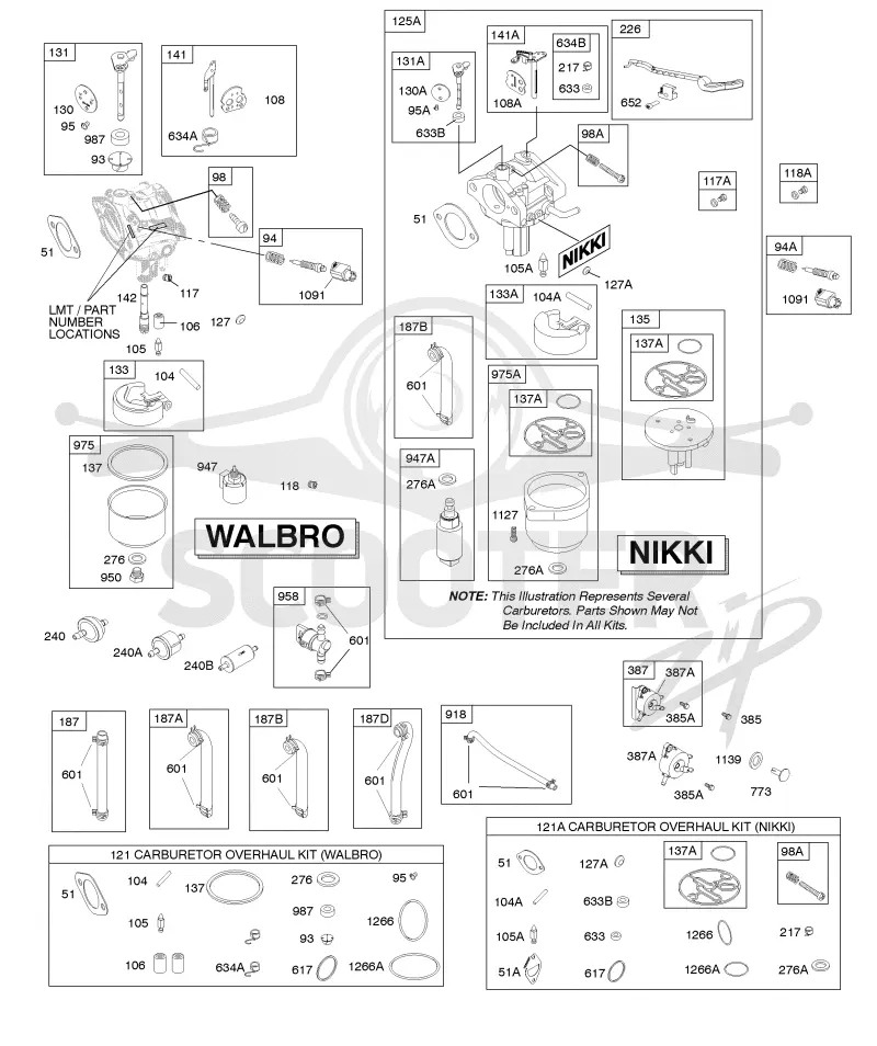 04. Карбюратор – Walbro & Nikki, снабжение топливом, ремонтный комплект карбюратора – Walbro & Nikki
