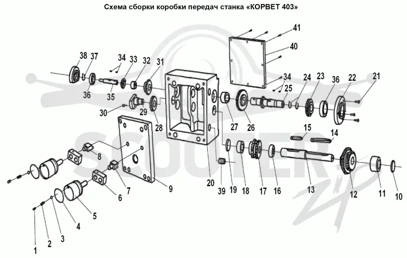 Узел коробки передач КОРВЕТ 403
