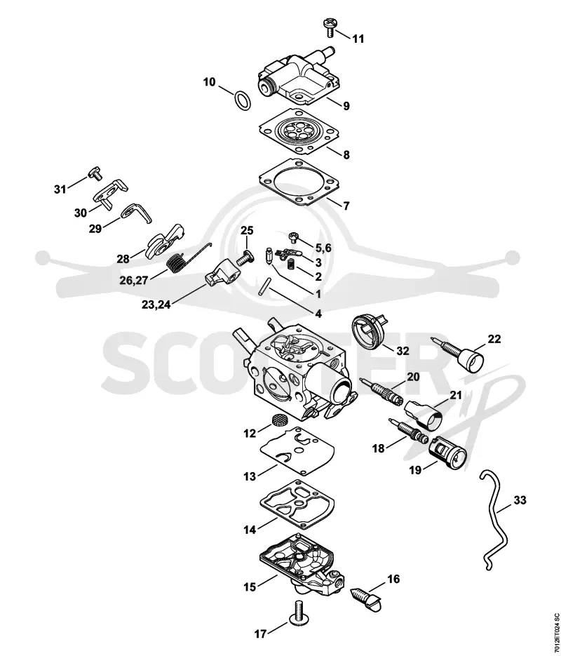 16. Карбюратор C1Q-S251, C1Q-S249, C1Q-S215, C1Q-S189