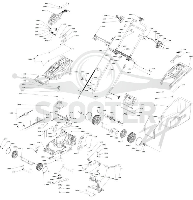 RYOBI RLM36X41H50P (Code 4621-25) Схема 1