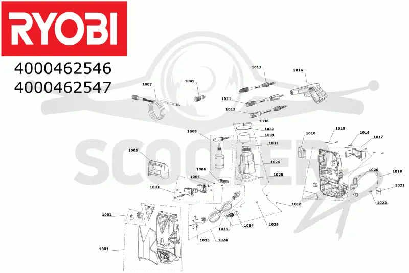 RYOBI RPW110B (Code 4625-47) Схема 1