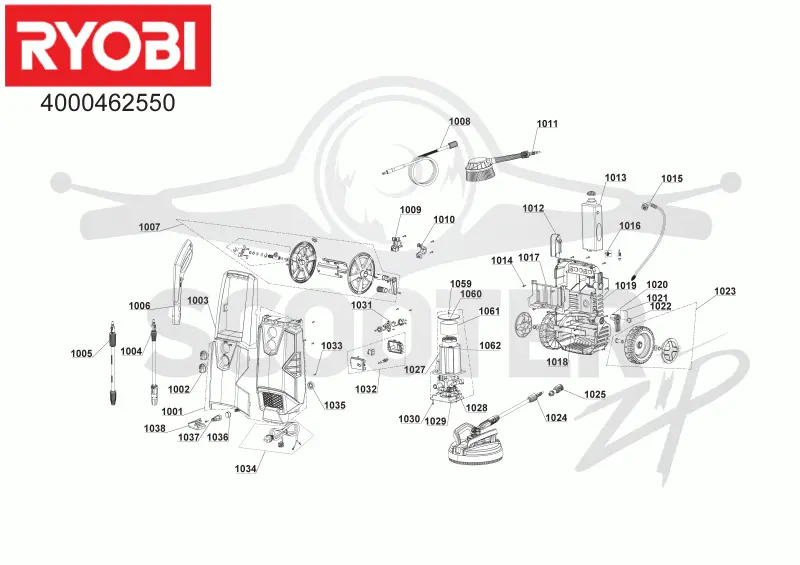 RYOBI RPW150XRB (Code 4625-50) Схема 1