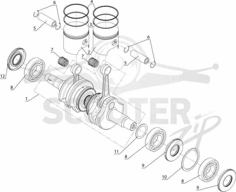 Вал коленчатый S10500250 (РМЗ-551i) и поршни