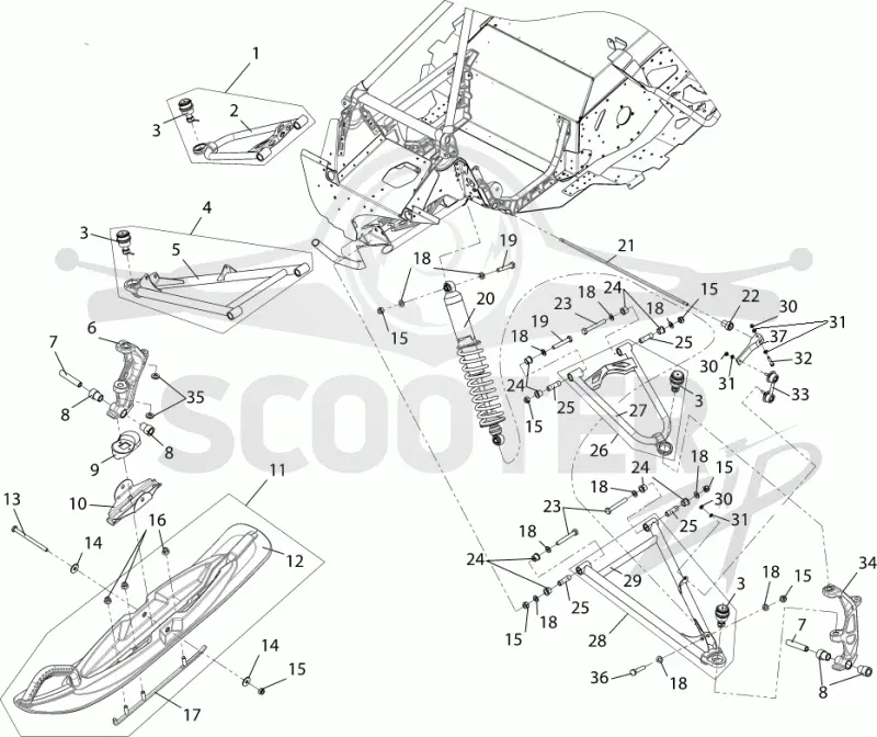 Подвеска передняя и лыжа для S10300100