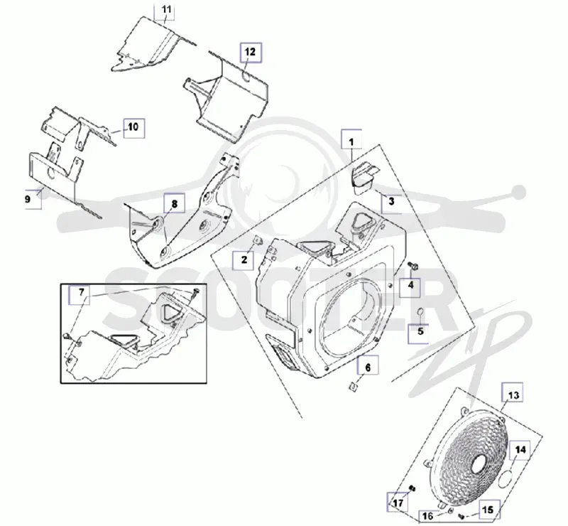 Корпус вентилятора двигателя Kohler CH 740-3201
