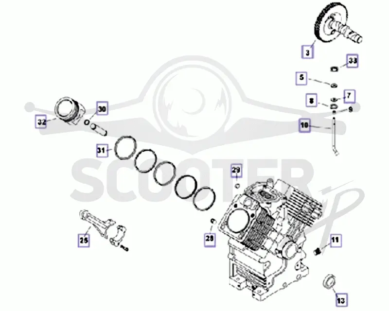 Кривошипно-шатунный механизм   двигателя Kohler CH 740-3201