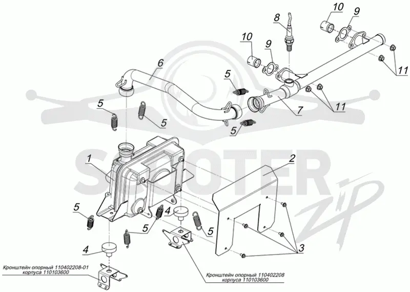 Система выпуска  двигателей Kohler: ЕCH 749-3041, ЕCH 749-3085