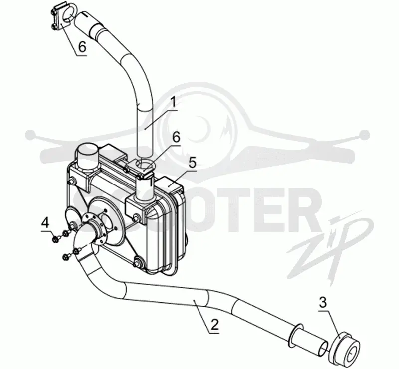 Система выпуска  двигателя Kohler CH 740-3201
