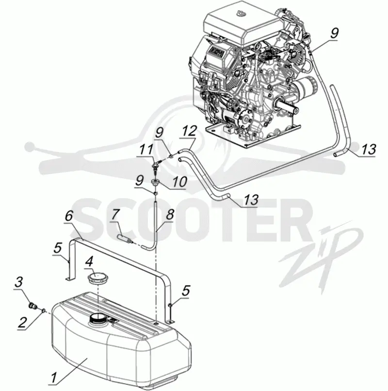 Система питания  двигателя Kohler ЕCH 749-3041