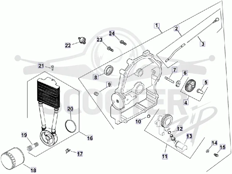 Система смазки  двигателя Kohler CH 740-3201