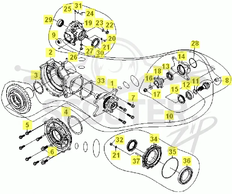 Редуктор задний 26200-500(2)-00