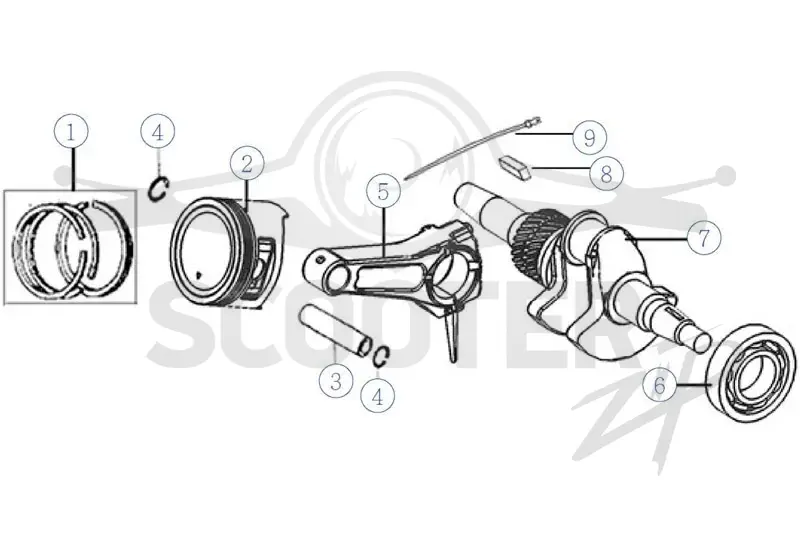 Коленчатый вал / поршень LONCIN LC185FDS