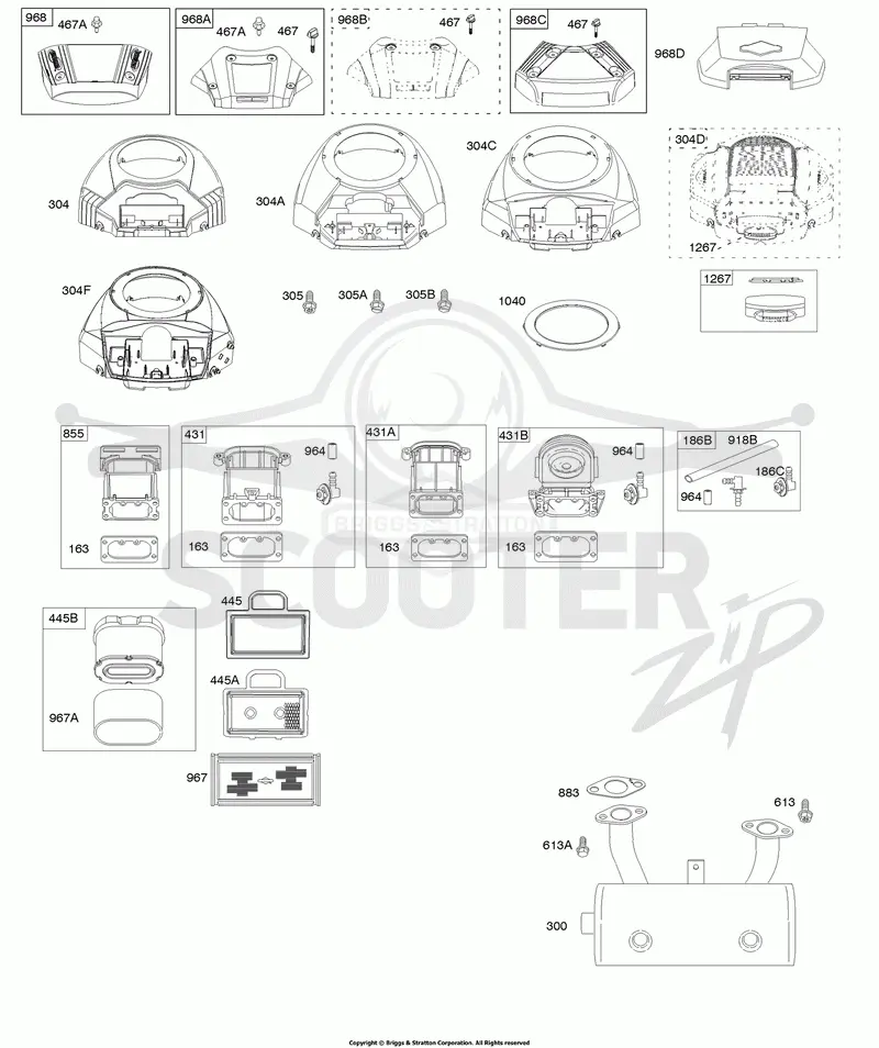 Blower Housing, Air Cleaner, Muffler