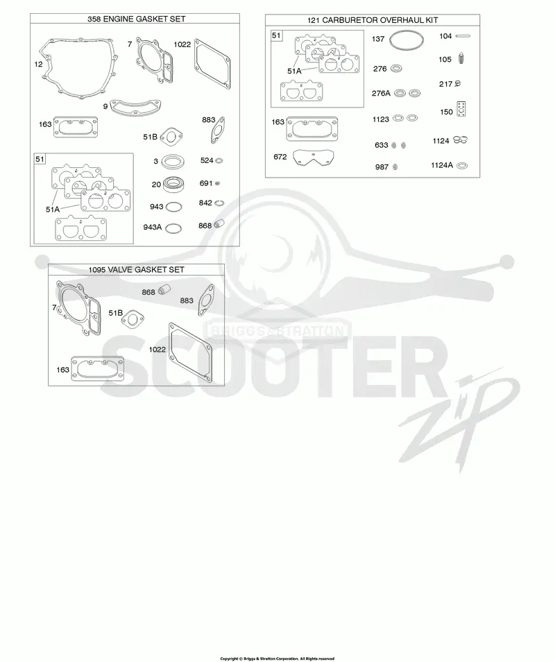 Engine/Valve Gasket Set, Carburetor Overhaul Kit