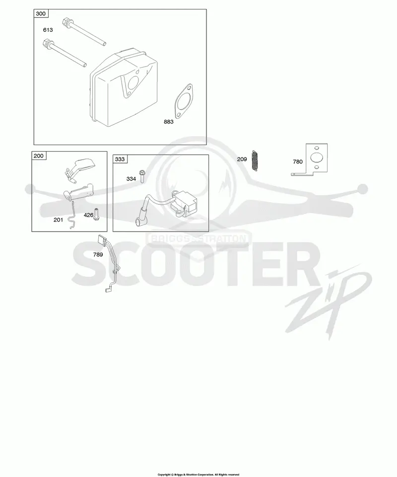 Electric Starter, Flywheel, Governor Spring, Ignition