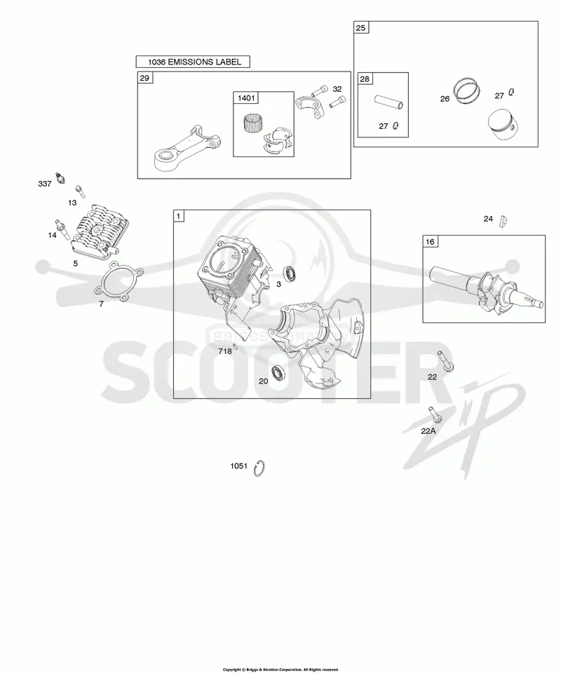 Crankcase Cover/Sump, Crankshaft, Cylinder Head, Piston, Rings, Connecting Rod