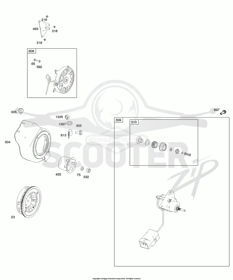 Blower Housing/Shrouds, Exhaust System, Rewind Starter
