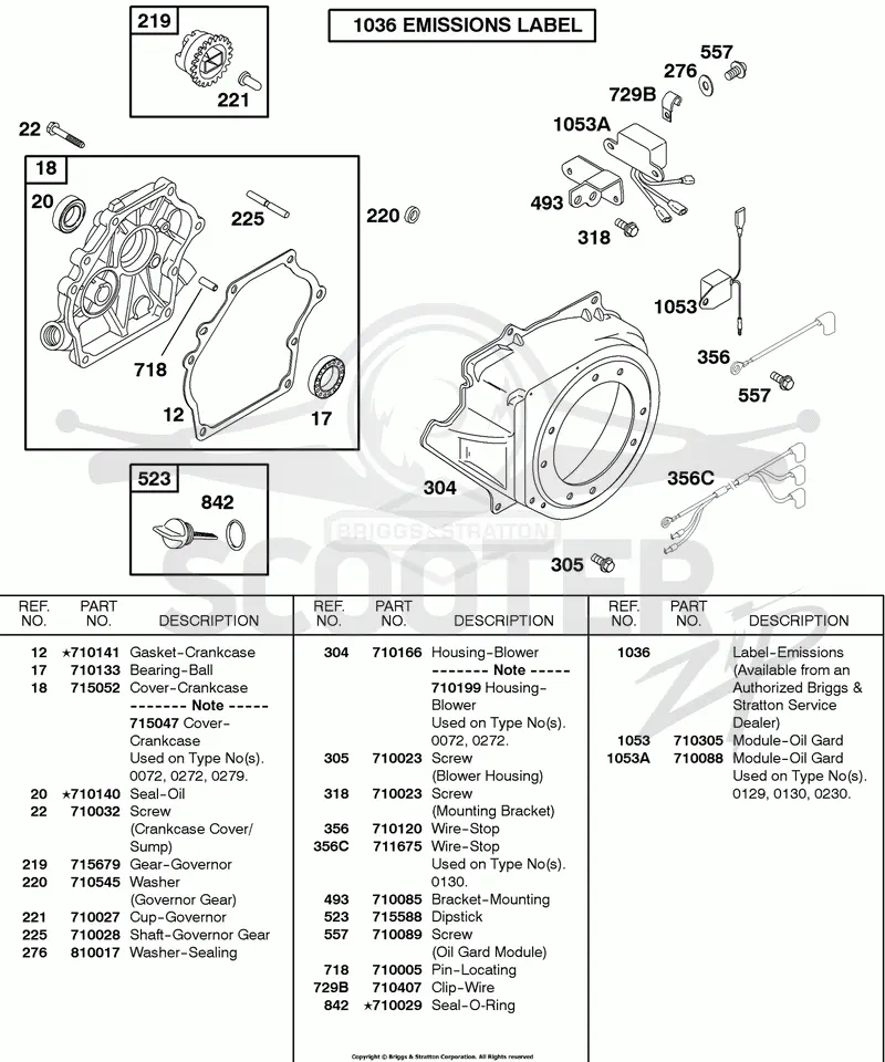 Blower Housing, Crankcase Cover/Sump