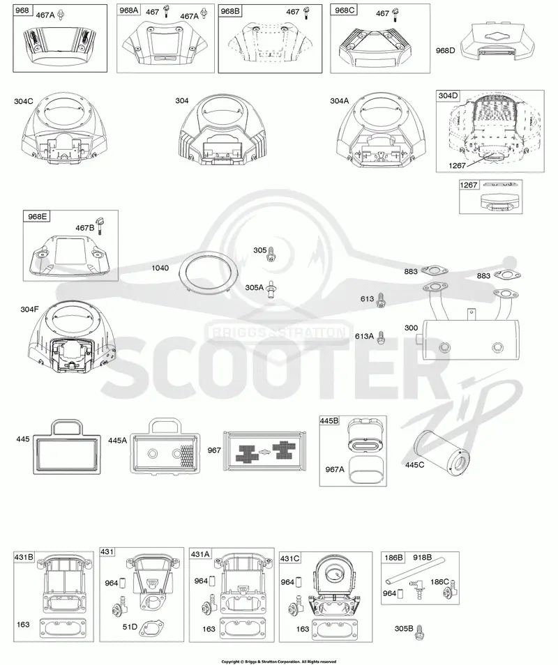 Blower Housing, Air Cleaner, Muffler