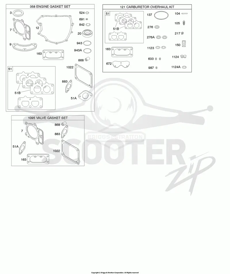Engine/Valve Gasket Set, Carburetor Overhaul Kit
