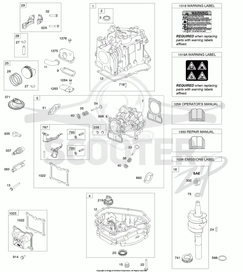 Cam Gear, Crankcase Cover/Sump, Crankshaft, Cylinder, Cylinder Head, Piston/RIngs/Connecting Rod