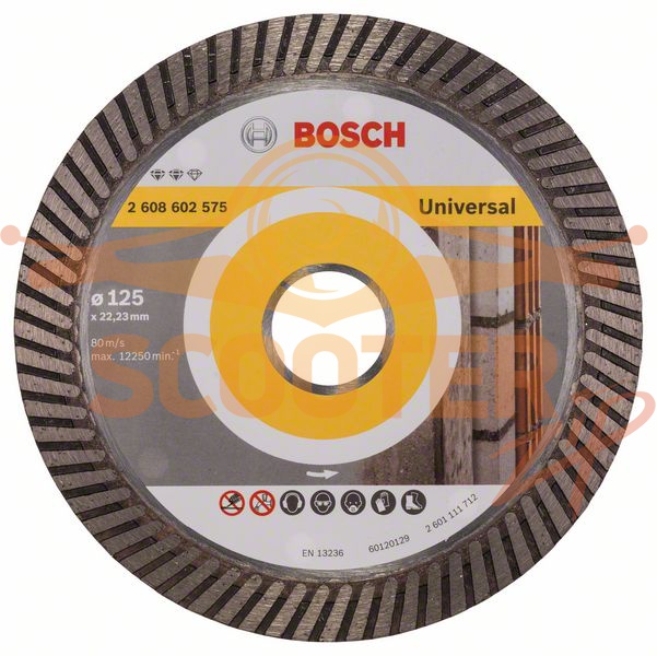 Алмазный отрезной круг BOSCH Expert for Universal Turbo (125x22,23x2,2x12), 2608602575