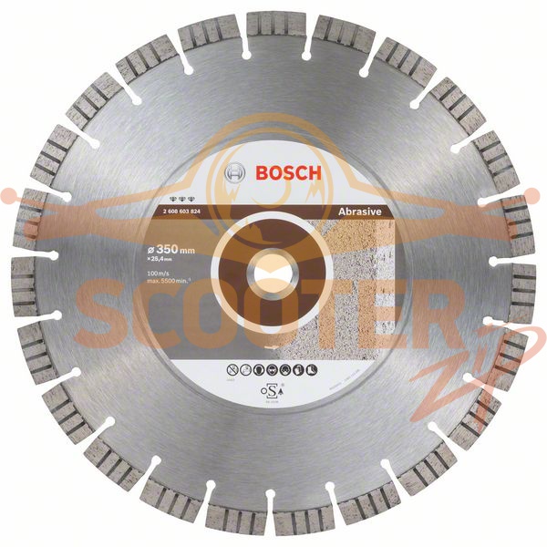 Алмазный отрезной круг BOSCH Best for Abrasive (350x25,40x3,2x15), 2608603824