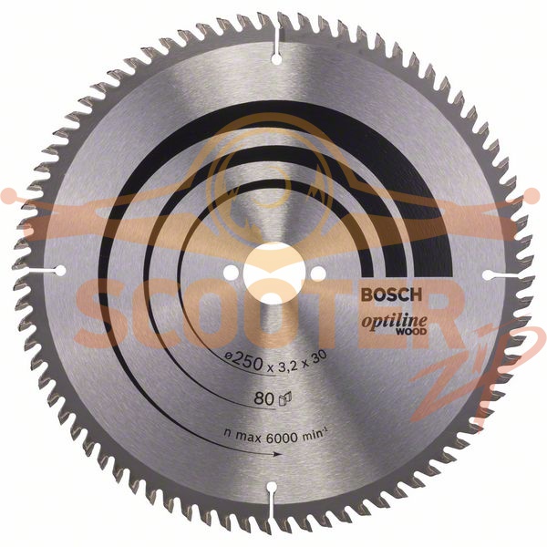 Пильный диск Optiline Wood 250x30x3.2/2.2x80T, 2608640660