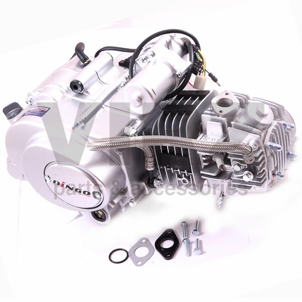 Двигатель в сборе для мопеда с двигателем 4Т 152FMI (CUB) 124,9см3 (п/авт.) (реверс, 3+1, масл.охл.); ATV125, IRBIS DINGO T125 LONCIN
