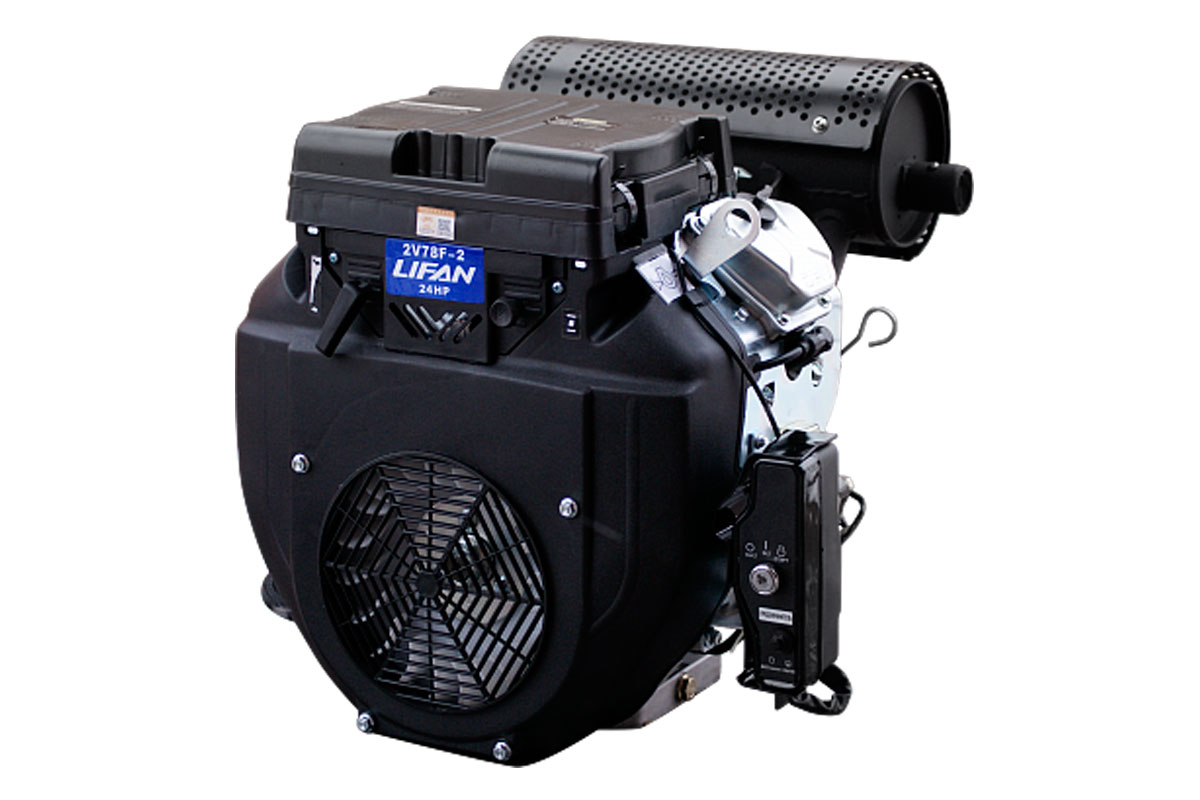 Двигатель LIFAN LF2V78F-3A-25  27 л.с. 720м3 вал 25мм. 46кг; Катушка освещения 3А (36Вт); Электростартер