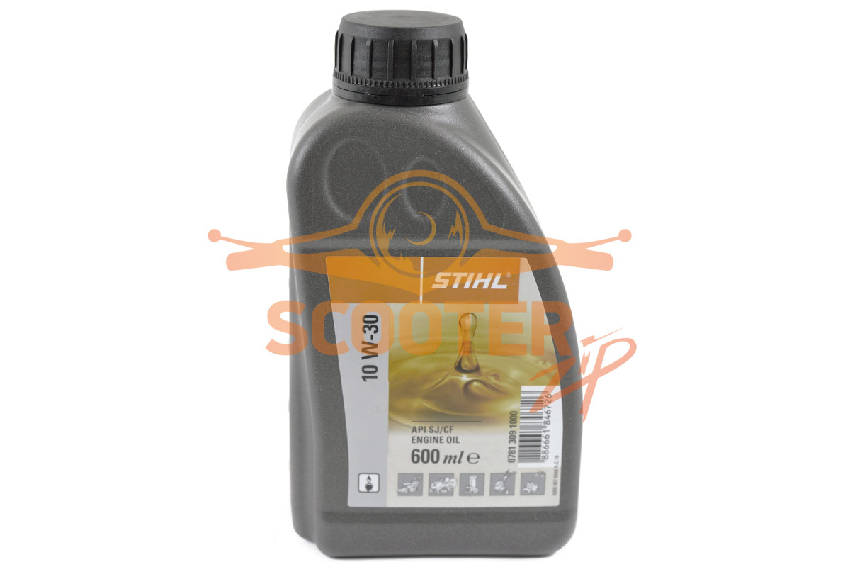 Масло 4-х тактное STIHL 10W-30  0,6 литра для газонокосилки CHAMPION LM-5131 с 2019 г. (после s/n 32081901201), 07813091000