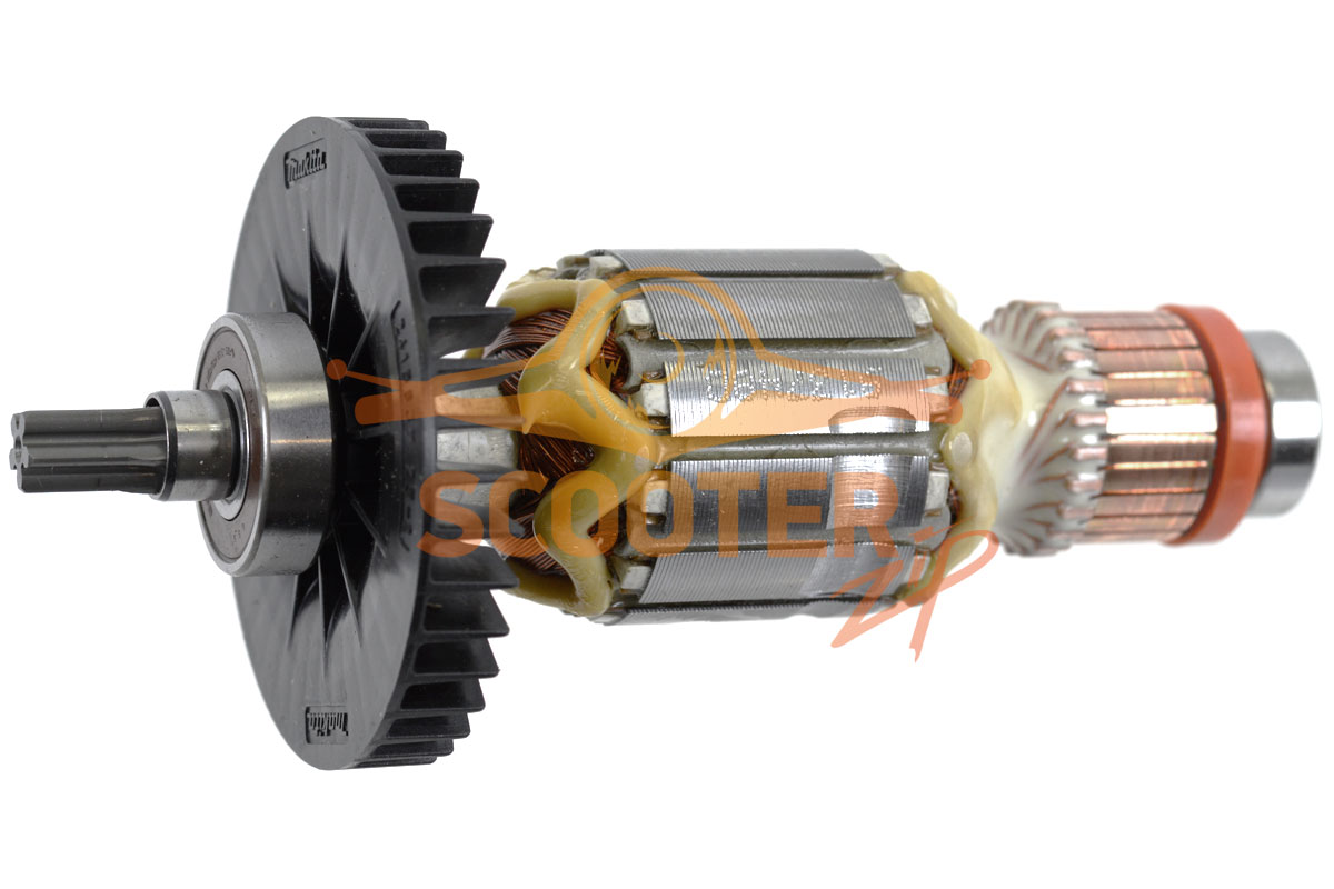 Ротор (Якорь) MAKITA для перфоратора HR3200C, HR3210C, HR3210FCT, HR3540C, HR3541FC (L-150 мм, D-41 мм, 5 зубов, прямо) ОРИГИНАЛ, 513748-0