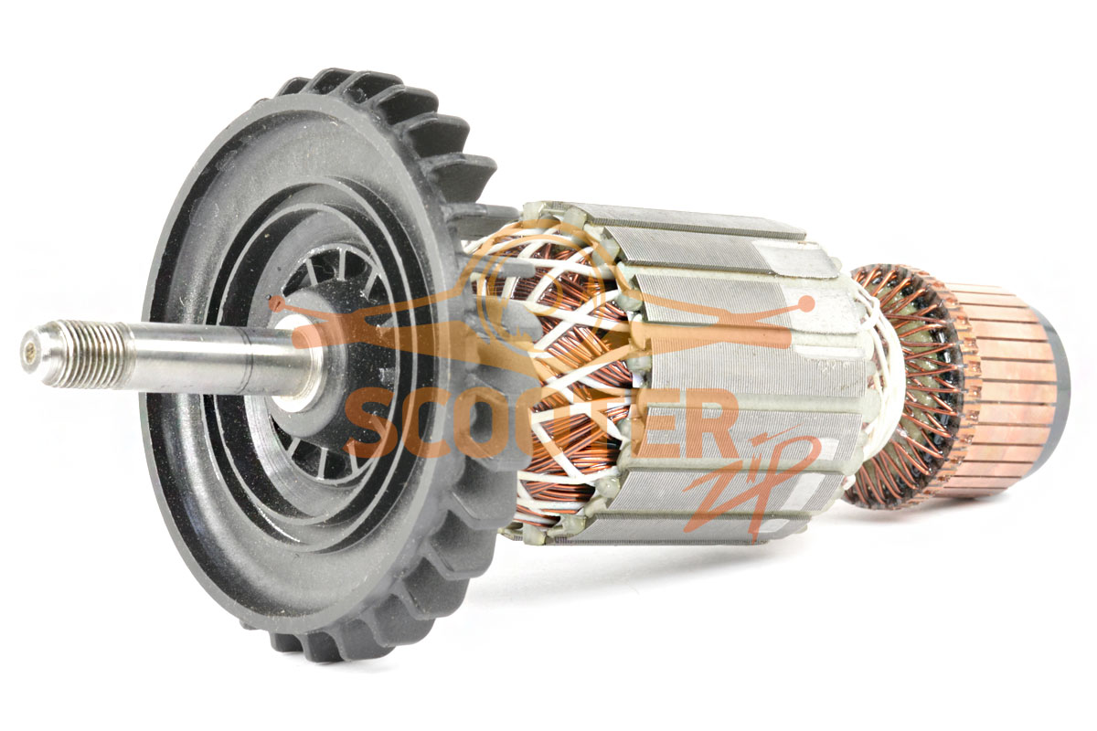 Ротор (Якорь) (L-198 мм, D-54 мм, резьба М10 (шаг 1.25 мм)) для болгарки BOSCH GWS 21-230 H (Тип 0601852008), 887-0001