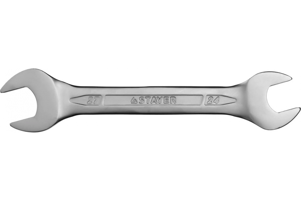 Гаечный ключ рожковый 24х27 мм, Cr-V сталь, хромированный, Professional STAYER, 987-04321