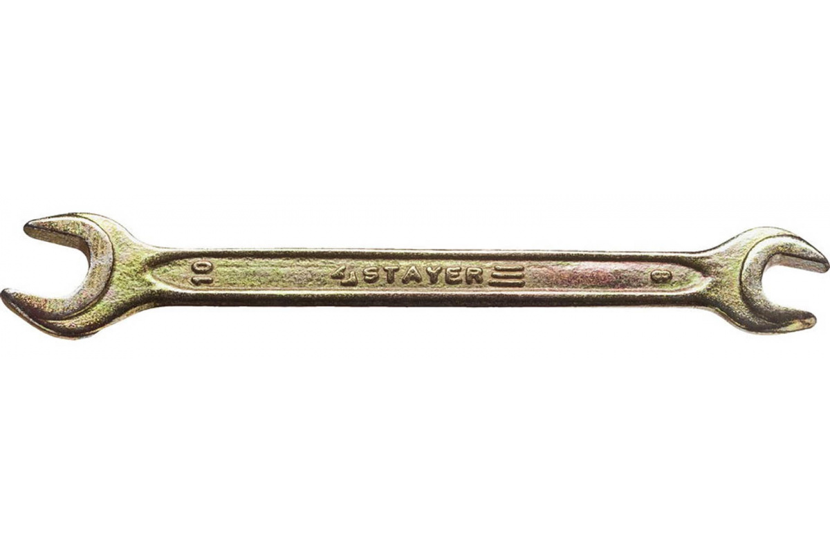 Гаечный ключ рожковый 8х10 мм, Hi-Q Сталь, оцинкованный, Master STAYER, 987-04326