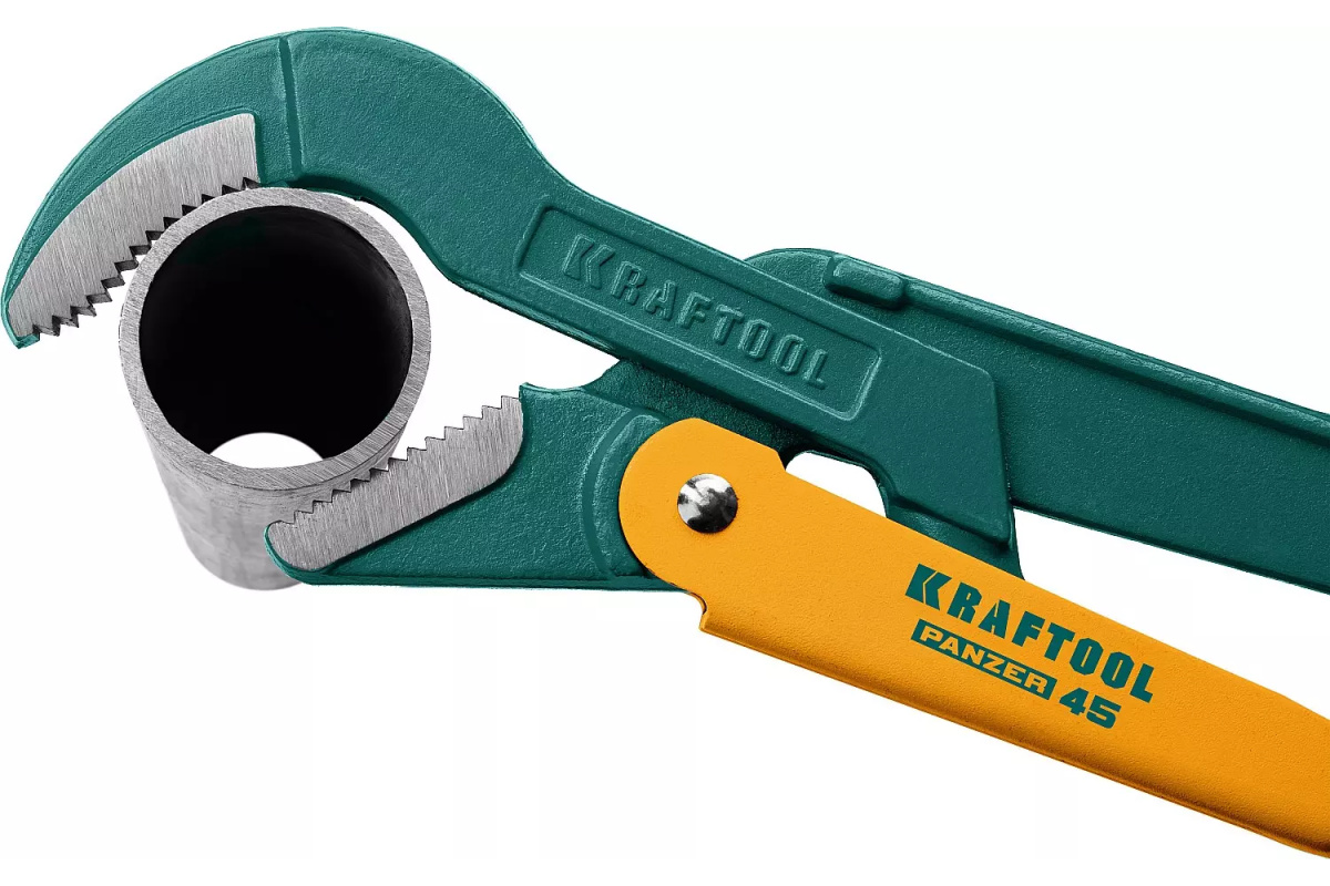 Ключ трубный №1, изогнутые губки, PANZER-45 KRAFTOOL, 987-04763