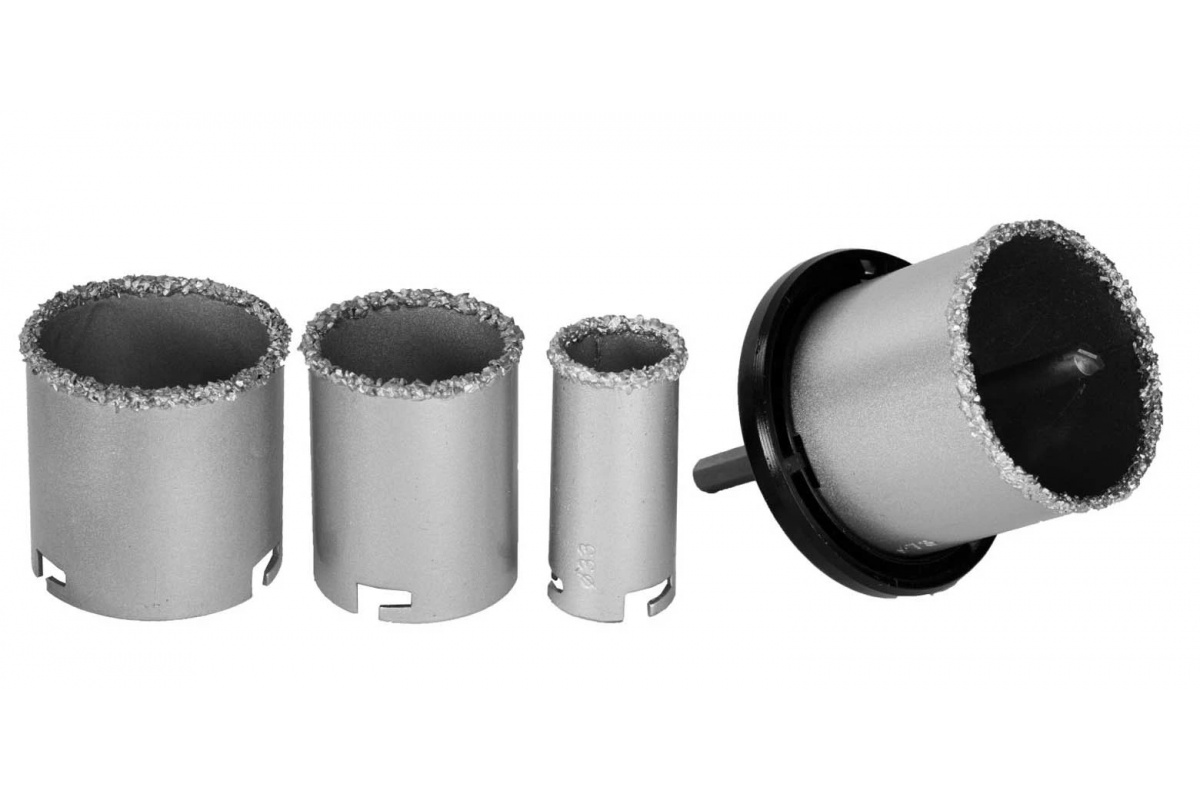 Набор кольцевых коронок, карбид-вольфрамовая крошка, d=33-53-67-73 мм, 4 шт, KRAFTOOL, 987-10050