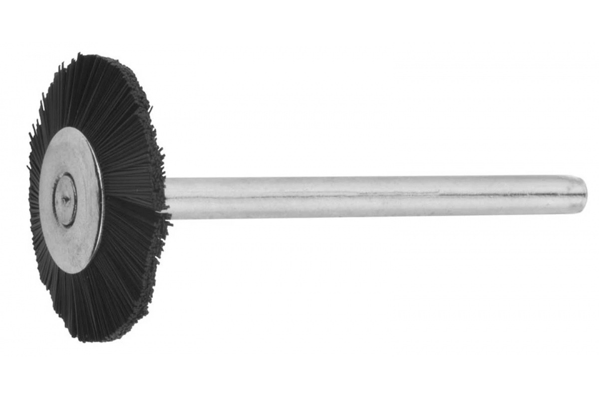 Щетка нейлоновая радиальная на шпильке, D-22 х 3.2 мм, 1 шт, ЗУБР, 987-11382